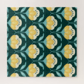 Retro Bloemen Naadloos Patroon Legpuzzel (Horizontaal)