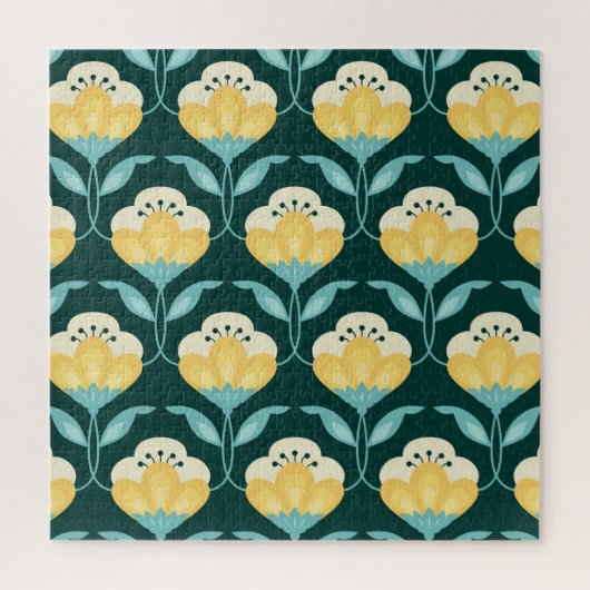 Retro Bloemen Naadloos Patroon Legpuzzel (Verticaal)