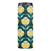 Retro Bloemen Naadloos  Patroon Thermosbeker (Achterkant)