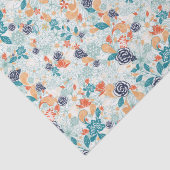 Retro Bloemen Naadloos Patroon Tissuepapier (Detail)