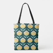 Retro Bloemen Naadloos Patroon Tote Bag (Achterkant)