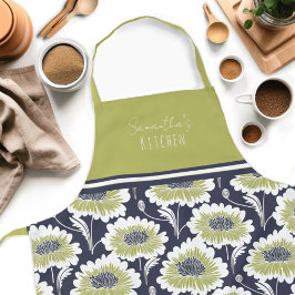 Retro Bloemen Naam Schort