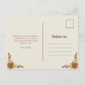 Retro Bloemen | Nieuw adres Verhuisaankondiging Briefkaart (Achterkant)