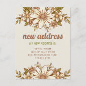 Retro Bloemen | Nieuw adres Verhuisaankondiging Briefkaart (Voorkant)