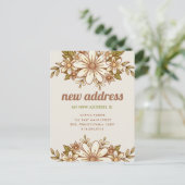 Retro Bloemen | Nieuw adres Verhuisaankondiging Briefkaart (Staand voorkant)
