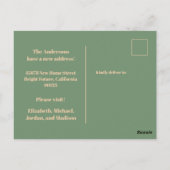 Retro Bloemen Nieuw adres / Verhuizen Briefkaart (Achterkant)