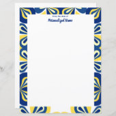 Retro bloemen ongevoerde papieren vel (Voorkant / Achterkant)