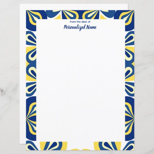 Retro bloemen ongevoerde papieren vel (Voorkant / Achterkant)