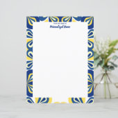 Retro bloemen ongevoerde papieren vel (Staand voorkant)