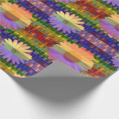 Retro Bloemen op Boekenplanken Verjaardag Cadeaupapier (Hoek)