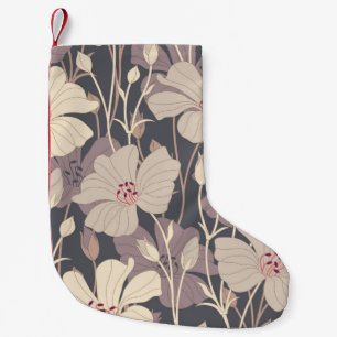 retro bloemen op een donkere achtergrond in naadlo kleine kerstsok