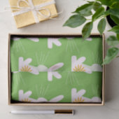 Retro Bloemen op Geometrische Witte Konijnen Tissuepapier (Geschenk)