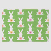 Retro Bloemen op Geometrische Witte Konijnen Tissuepapier (Voorkant)