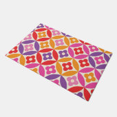 Retro Bloemen op Mid Century Circles Patroon Deurmat (Schuin)