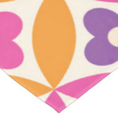 Retro Bloemen op Mid Century Circles Patroon Tafelkleed (Gekanteld)