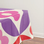 Retro Bloemen op Mid Century Circles Patroon Tafelkleed (Voorbeeld)