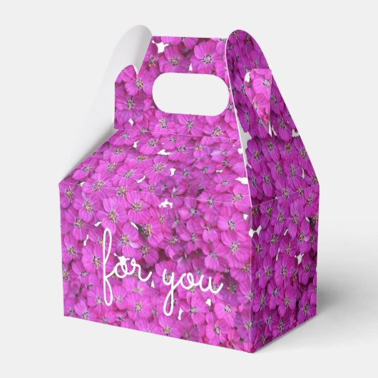 Retro Bloemen Paarse Design Bedankdoosjes (Voorkant Zijde)