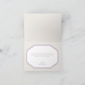 Retro Bloemen Paarse & Khaki aangepaste Dank U Kaa Bedankkaart (Binnen)