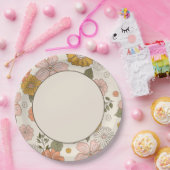 Retro Bloemen Papier Bord (Feest)