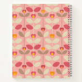 Retro Bloemen Patroon Monogram Journal Notitieboek (Achterkant)