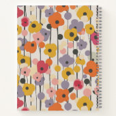 Retro Bloemen Patroon Monogram Journal Notitieboek (Achterkant)