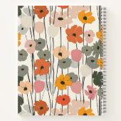 Retro Bloemen Patroon Monogram Tuinieren Journal Notitieboek (Achterkant)