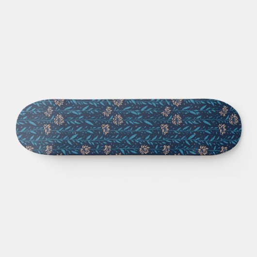 Retro bloemen patroon persoonlijk skateboard (Horizontaal)