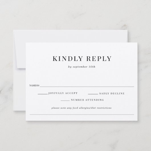 Retro Bloemen Patroon Voedsel Allergie Bruiloft RS RSVP Kaartje (Voorkant)