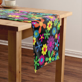 Retro Bloemen Power Tafel Runner Korte Tafelloper