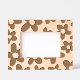 Retro Bloemen Print Laser geëtst Hout Afbeelding L Gegraveerde Lijstjes