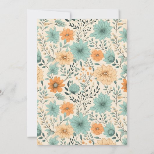 Retro Bloemen Retirement Feest Kaart (Achterkant)