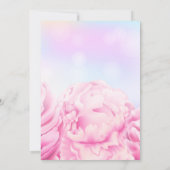 Retro Bloemen Roze & Geel Huwelijk Kaart (Achterkant)