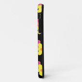 Retro Bloemen Roze Geel & Zwart Gepersonaliseerd Case-Mate iPhone Case (Achterkant/links)