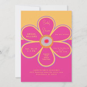 Retro Bloemen Roze Leuk Vrijgezellenfeest Kaart