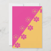 Retro Bloemen Roze Leuk Vrijgezellenfeest Kaart (Achterkant)