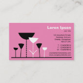 Retro bloemen - roze visitekaartje (Achterkant)