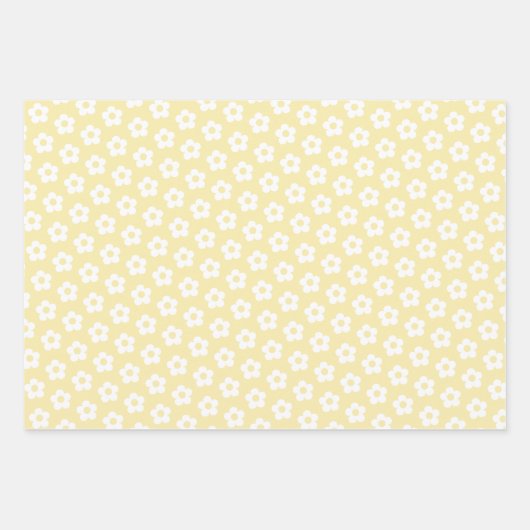 Retro Bloemen Schattige Cartoon Pastel Daisy Patte Inpakpapier Vel (Voorkant 3)