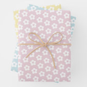 Retro Bloemen Schattige Cartoon Pastel Daisy Patte Inpakpapier Vel (In situ)