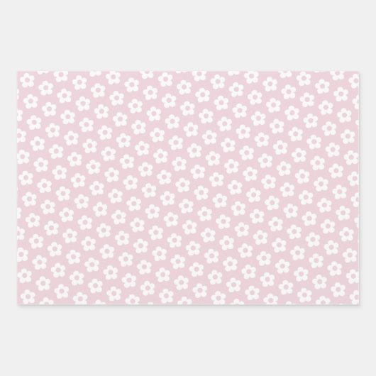 Retro Bloemen Schattige Cartoon Pastel Daisy Patte Inpakpapier Vel (Voorkant)