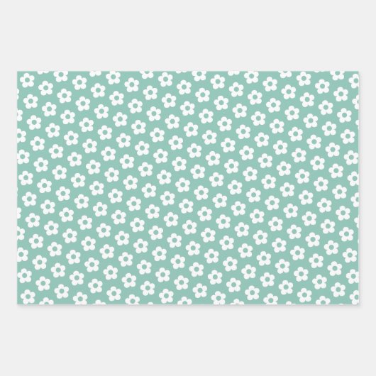 Retro Bloemen Schattigee Cartoon Daisy Pattern Inpakpapier Vel (Voorkant 3)