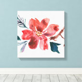 Retro Bloemen Schilderen Canvas Afdruk (Insitu (Houten vloer))