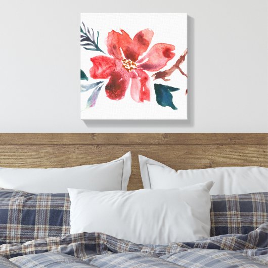 Retro Bloemen Schilderen Canvas Afdruk (Insitu (Slaapkamer))