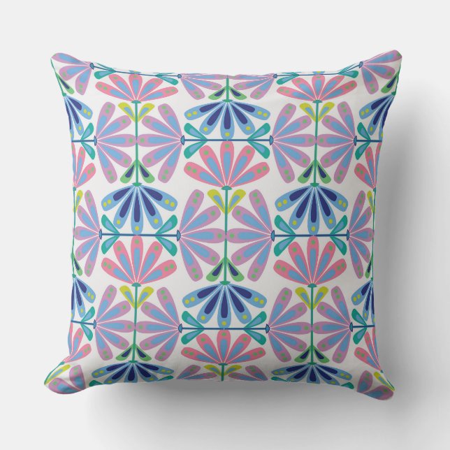 Retro Bloemen Serie 01 Medium Kussen (Voorkant)