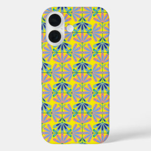 Retro bloemen serie geel iPhone 16 hoesje