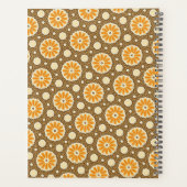 Retro Bloemen Sinaasappel Bruin Jaarlijkse Planner (Achterkant)