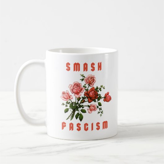 Retro Bloemen - Smash Fascism Koffiemok (Links)
