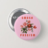 Retro Bloemen - Smash Fascism Ronde Button 5,7 Cm (Voorkant /achterkant)