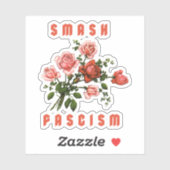 Retro Bloemen - Smash Fascism Sticker (Vel)