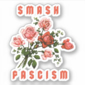 Retro Bloemen - Smash Fascism Sticker (Voorkant)