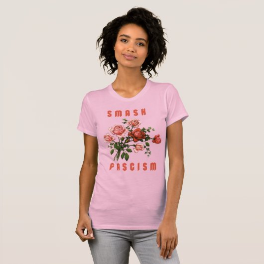 Retro Bloemen - Smash Fascism T-shirt (Voorkant volledig)